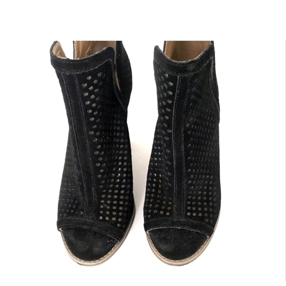 Lucky Brand Larise Cut Out Open Toe Ankle Bootie Womens 7.5 Black Slip O… - Picture 3 of 9